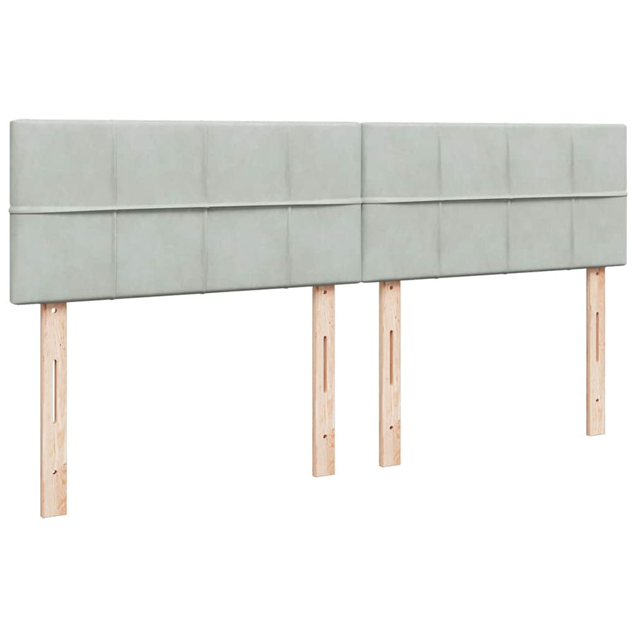 Ottoman bed met matrassen en LED's 200x200cm fluweel lichtgrijs