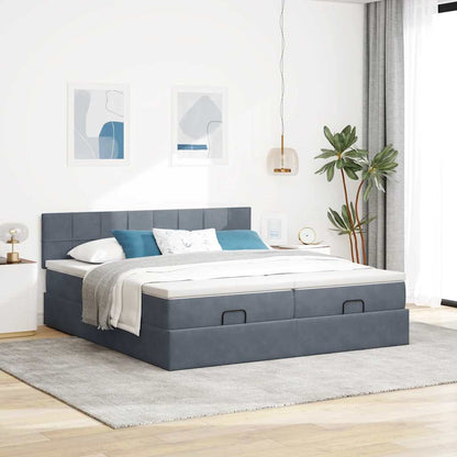 Ottoman bed met matrassen en LED's 200x200cm fluweel