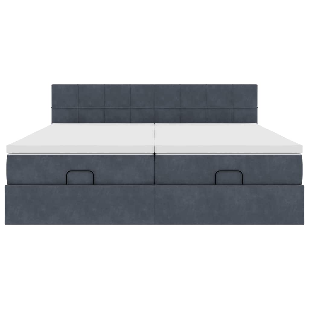 Ottoman bed met matrassen en LED's 200x200cm fluweel
