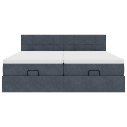 Ottoman bed met matrassen en LED's 200x200cm fluweel