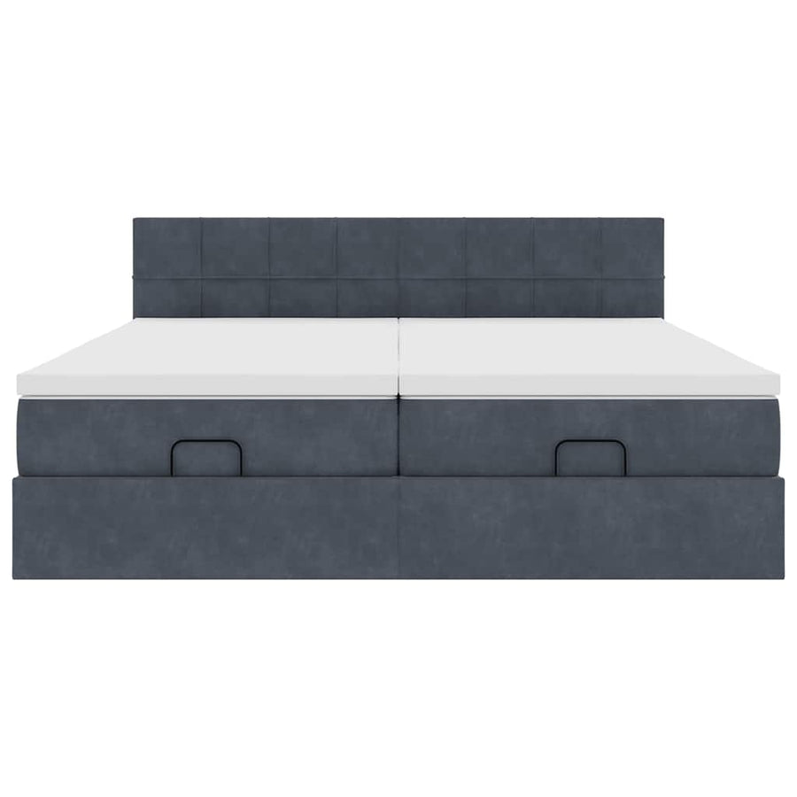 Ottoman bed met matrassen en LED's 200x200cm fluweel