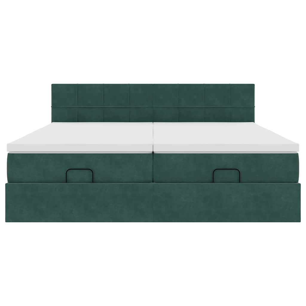 Ottoman bed met matrassen en LED's 200x200cm fluweel