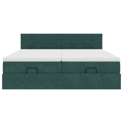 Ottoman bed met matrassen en LED's 200x200cm fluweel