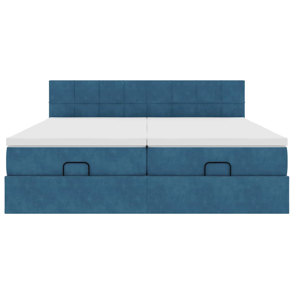 Ottoman bed met matrassen en LED's 200x200cm fluweel