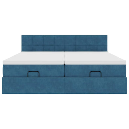 Ottoman bed met matrassen en LED's 200x200cm fluweel
