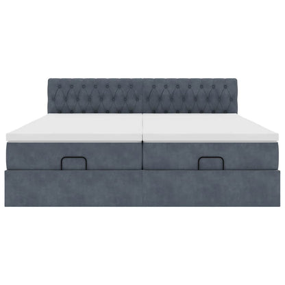 Ottoman bed met matrassen en LED's 160x200cm fluweel