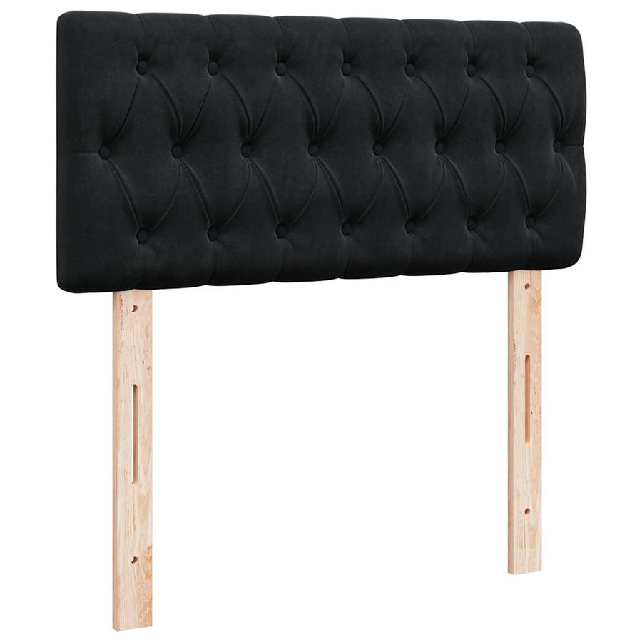 Ottoman bed met matrassen en LED's 160x200cm fluweel zwart