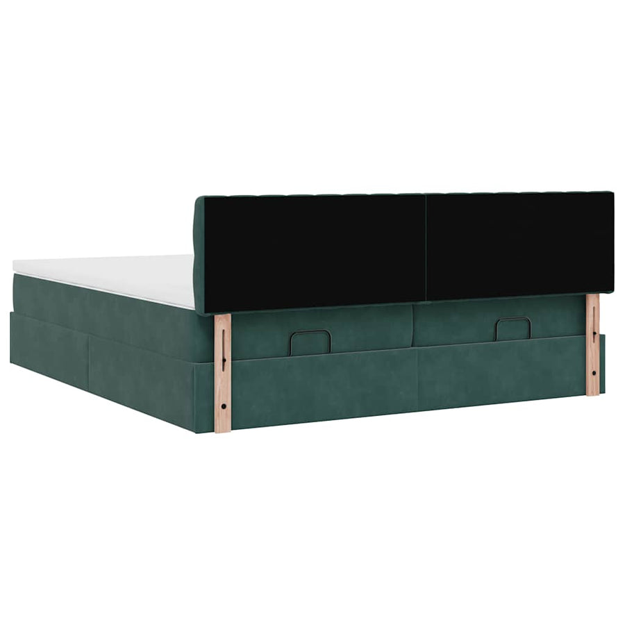 Ottoman bed met matrassen en LED's 160x200cm fluweel