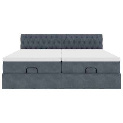 Ottoman bed met matrassen en LED's 180x200cm fluweel