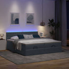 Ottoman Bed with Mattresses and LEDs 180x200cm Velvet