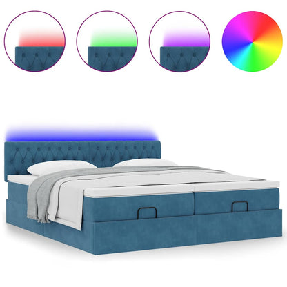 Ottoman bed met matrassen en LED's 180x200cm fluweel