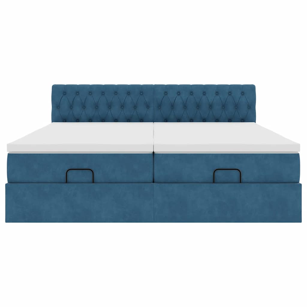 Ottoman bed met matrassen en LED's 180x200cm fluweel
