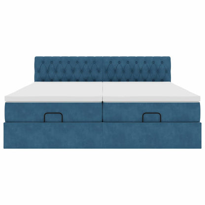 Ottoman bed met matrassen en LED's 180x200cm fluweel