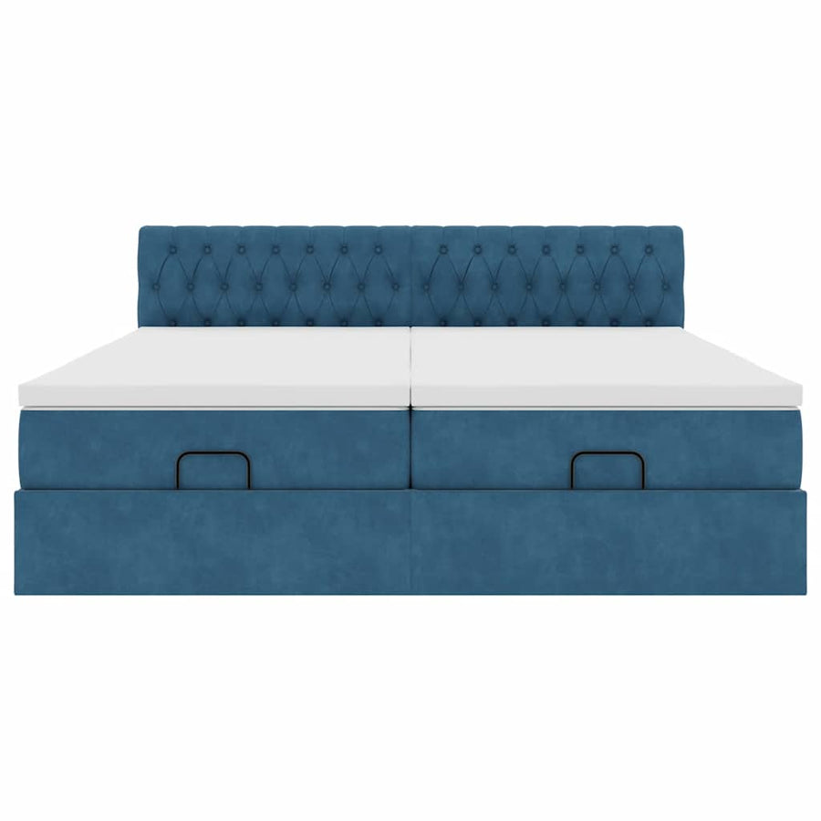 Ottoman bed met matrassen en LED's 180x200cm fluweel