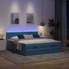 Ottoman bed with mattresses and LEDs 180x200cm velvet