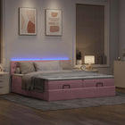 Ottoman bed 180x200 cm fluweel roze