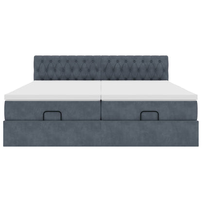 Ottoman bed met matrassen en LED's 200x200cm fluweel