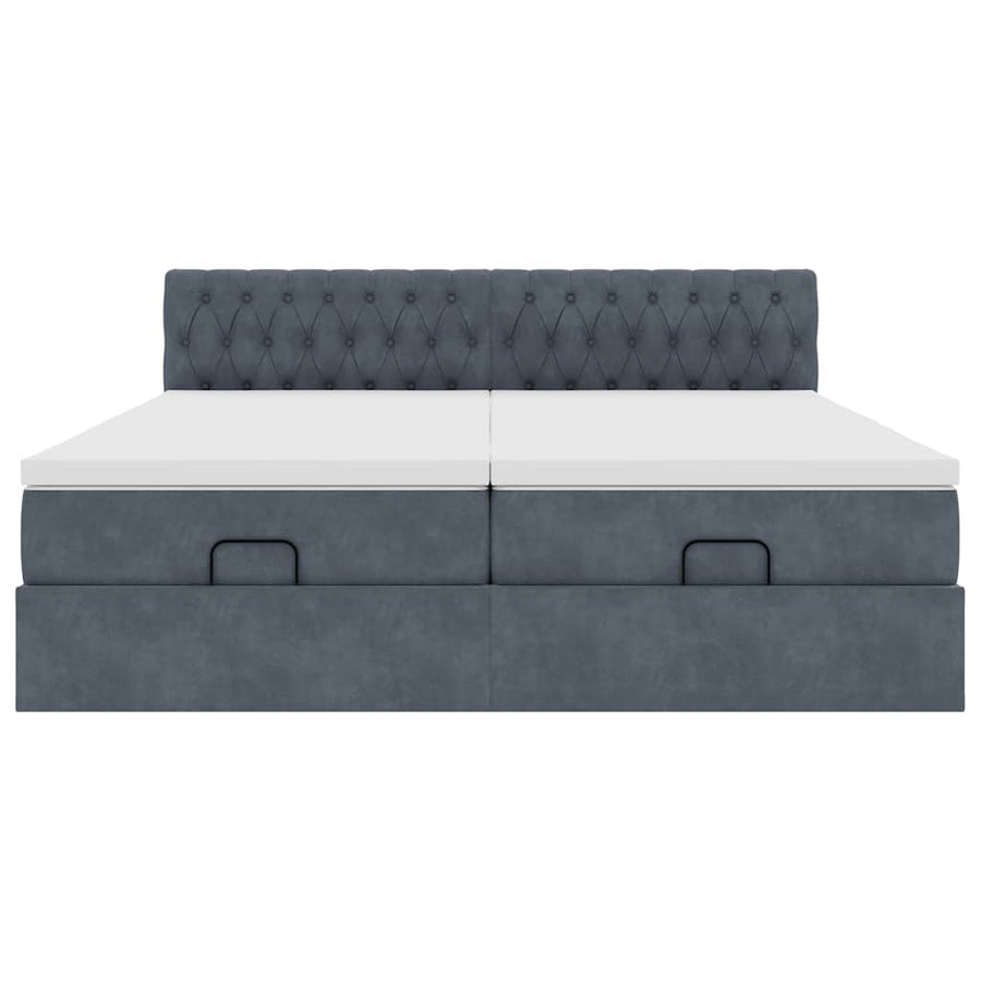 Ottoman bed met matrassen en LED's 200x200cm fluweel