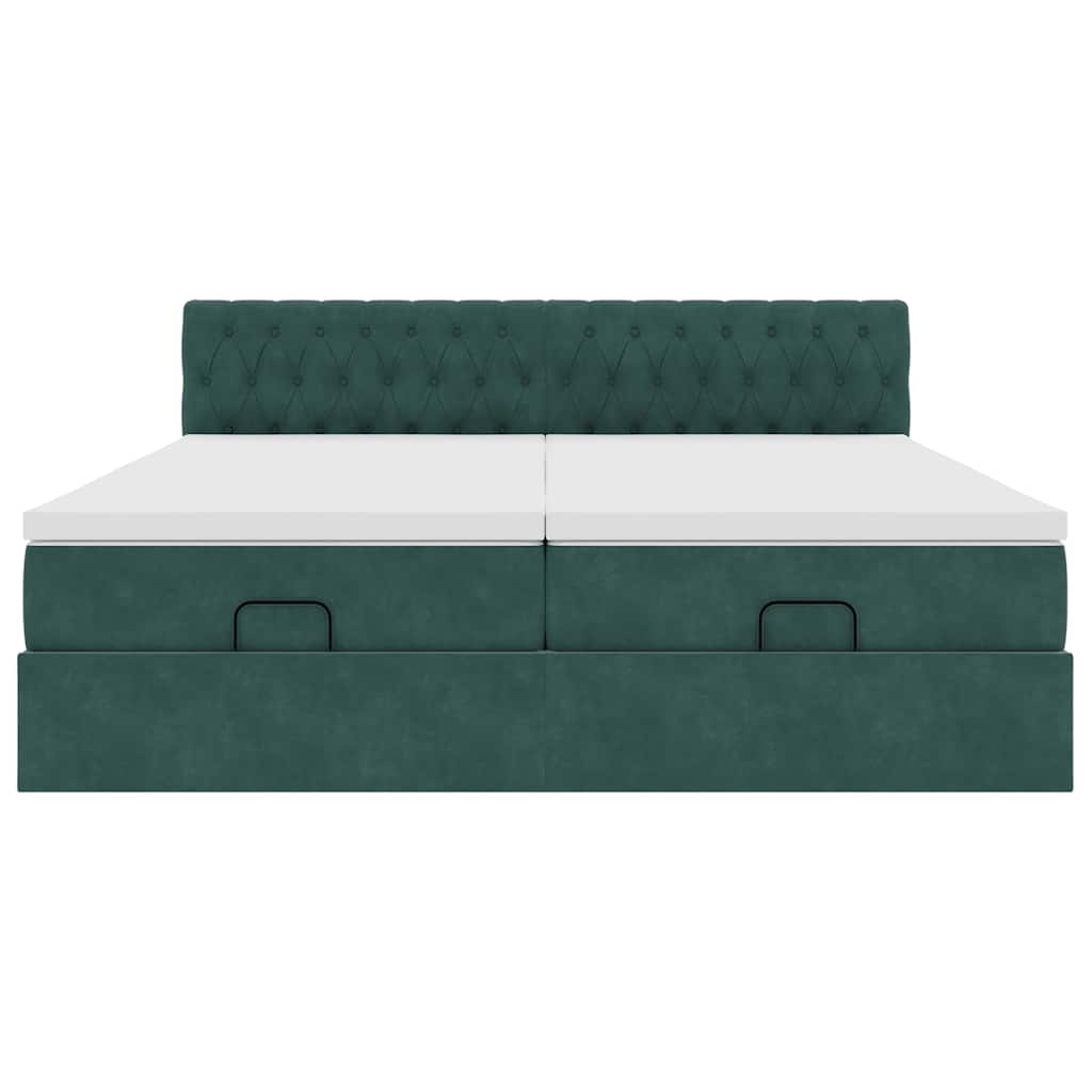Ottoman bed met matrassen en LED's 200x200cm fluweel