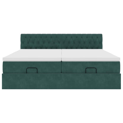 Ottoman bed met matrassen en LED's 200x200cm fluweel