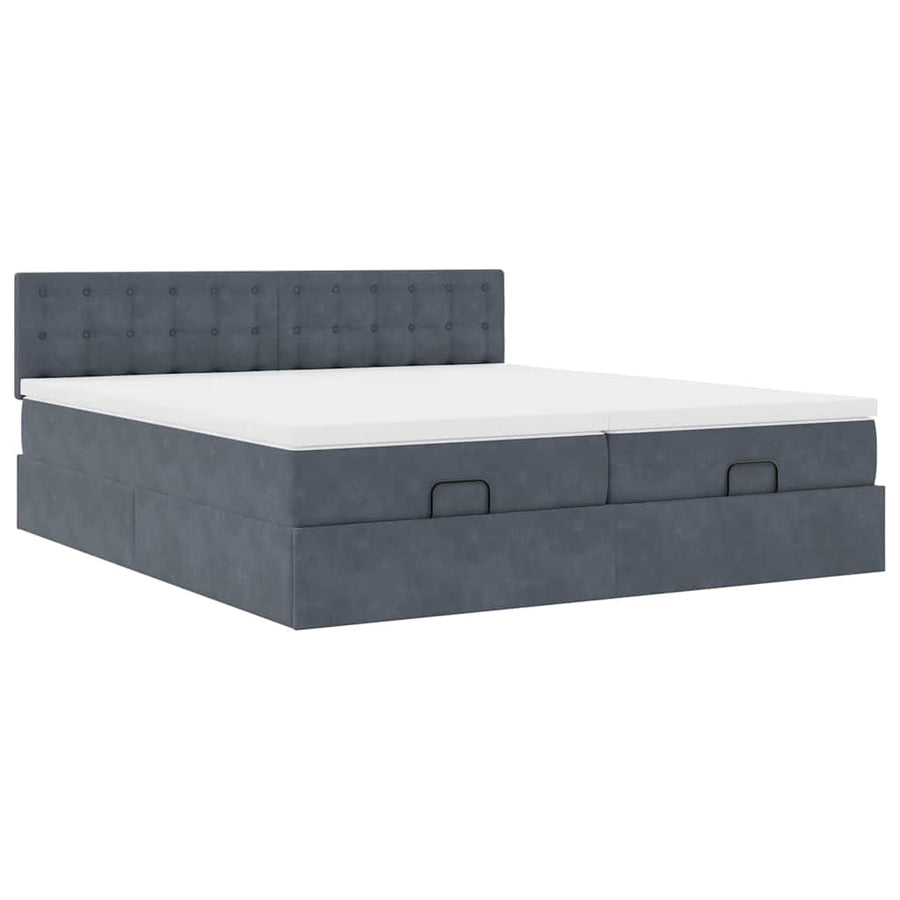 Ottoman bed met matrassen en LED's 160x200cm fluweel