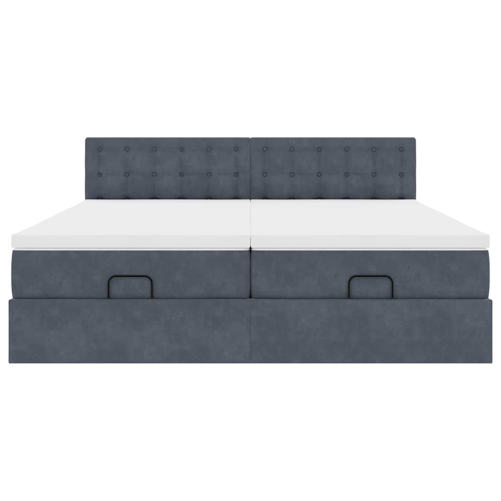Ottoman bed met matrassen en LED's 160x200cm fluweel