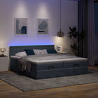 Ottoman bed 160x200 cm fluweel donkergrijs