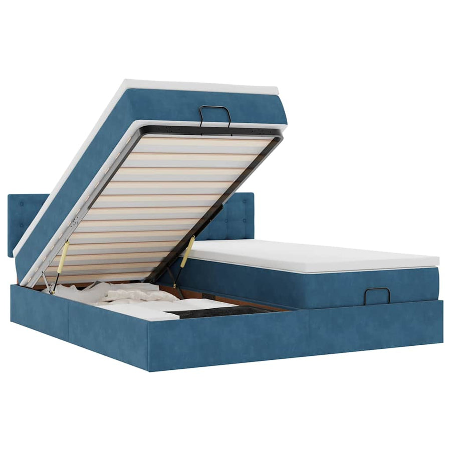 Ottoman bed met matrassen en LED's 160x200cm fluweel
