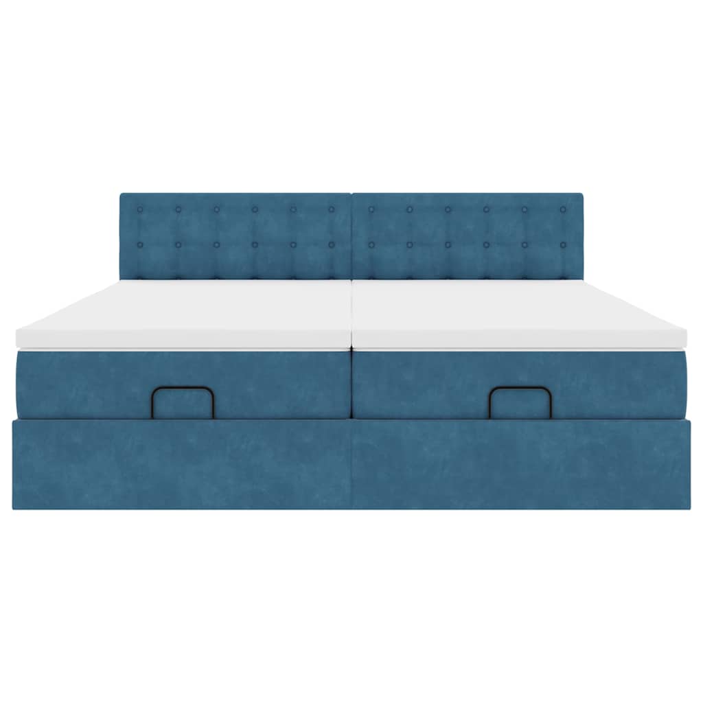 Ottoman bed met matrassen en LED's 160x200cm fluweel