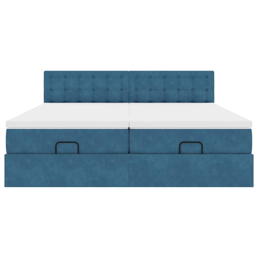 Ottoman bed met matrassen en LED's 160x200cm fluweel