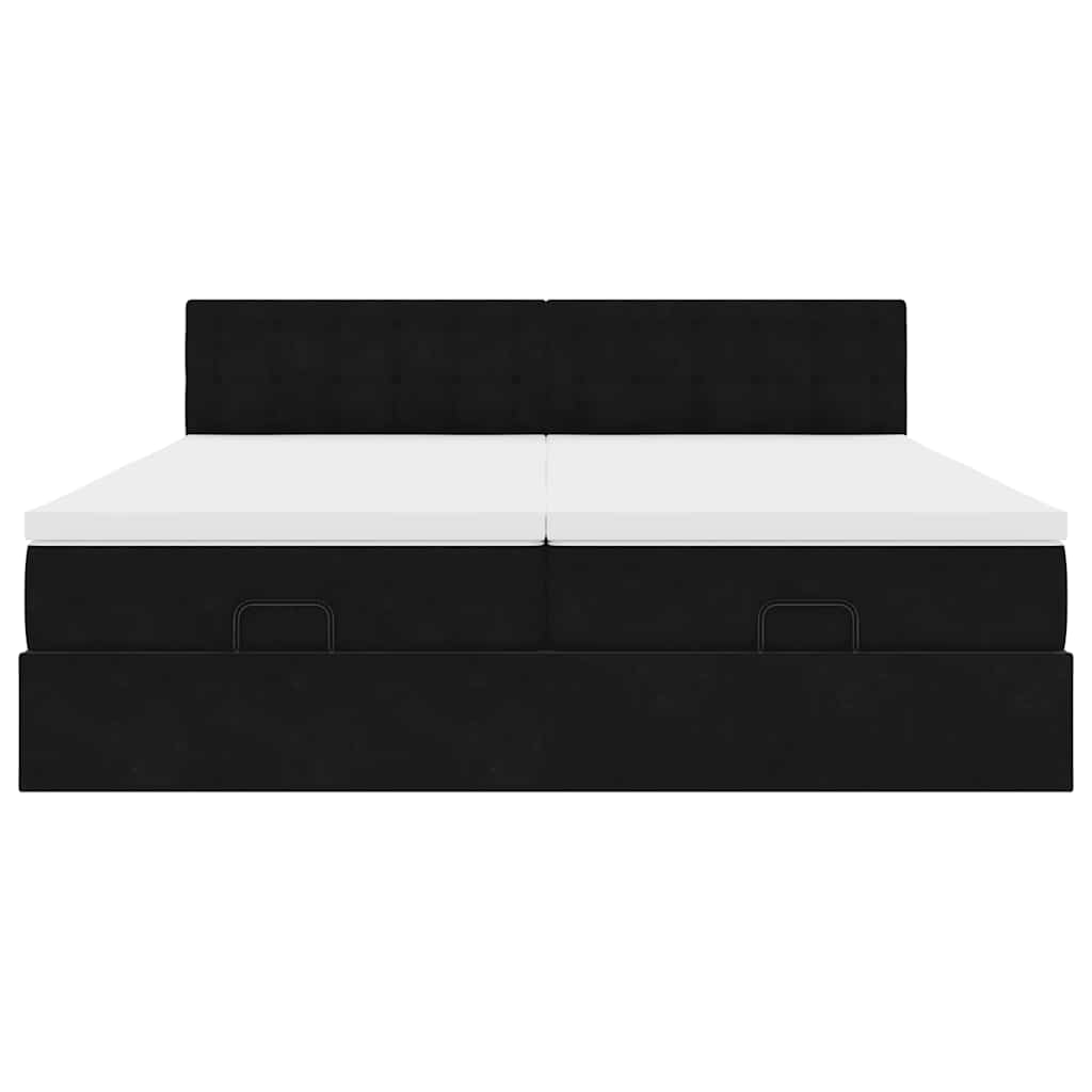 Ottoman bed met matrassen en LED's 180x200cm fluweel zwart
