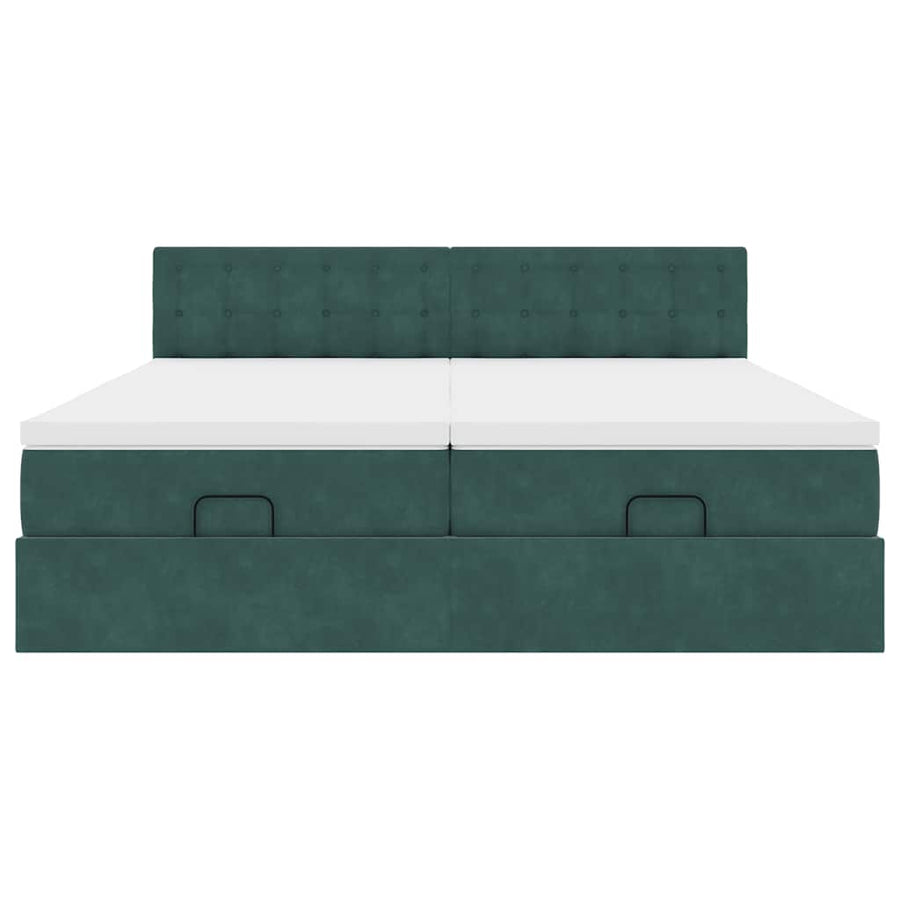 Ottoman bed met matrassen en LED's 180x200cm fluweel