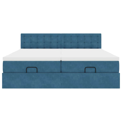Ottoman bed met matrassen en LED's 180x200cm fluweel