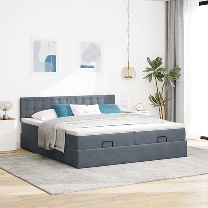 Ottoman bed met matrassen en LED's 200x200cm fluweel