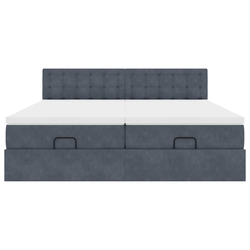 Ottoman bed met matrassen en LED's 200x200cm fluweel