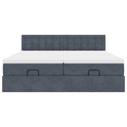 Ottoman bed met matrassen en LED's 200x200cm fluweel