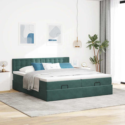 Ottoman bed met matrassen en LED's 200x200cm fluweel
