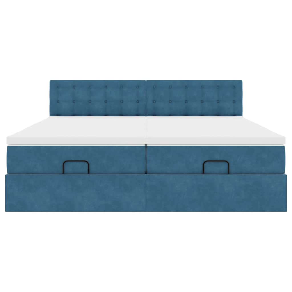 Ottoman bed met matrassen en LED's 200x200cm fluweel