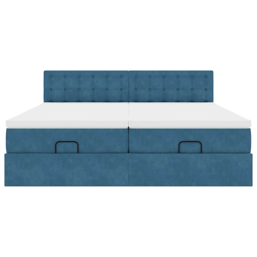 Ottoman bed met matrassen en LED's 200x200cm fluweel