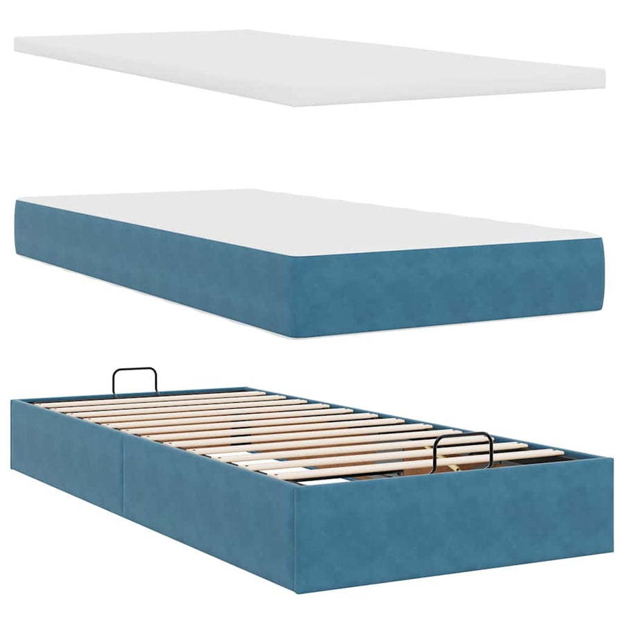 Ottoman bed met matrassen en LED's 200x200cm fluweel