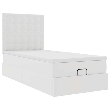 Ottoman bed met matras 80x200 cm kunstleer wit