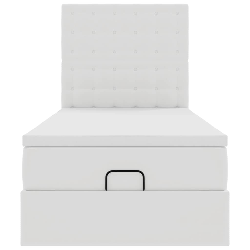 Ottoman bed met matras 80x200 cm kunstleer wit