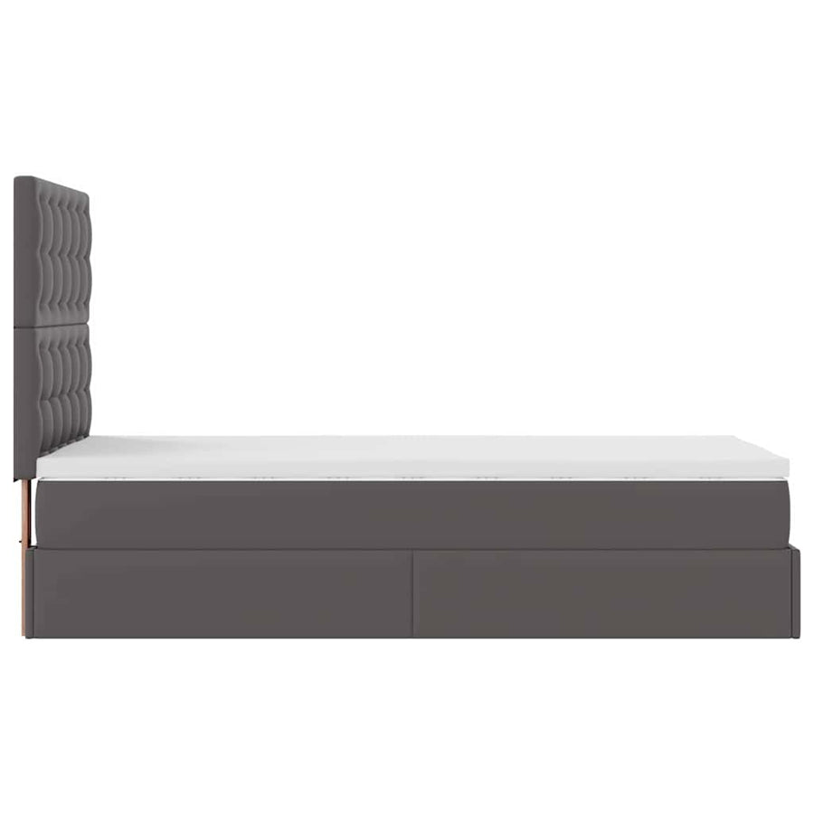 Ottoman bed met matras 80x200 cm kunstleer grijs