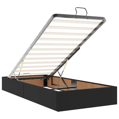 Ottoman bed met matras 90x190 cm kunstleer zwart