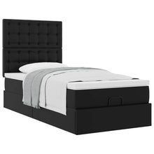 Ottoman bed met matras 90x190 cm kunstleer zwart