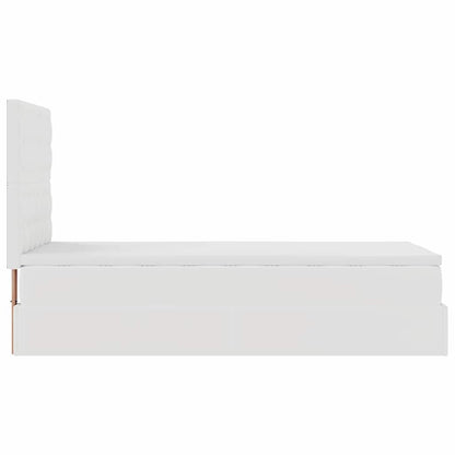 Ottomaanse Bed Met Matras 90X190Cm Kunstleer 90 x 190 cm Wit