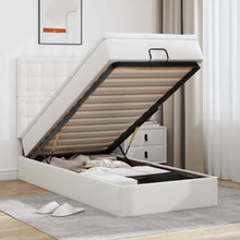 Ottomaanse Bed Met Matras 90X190Cm Kunstleer 90 x 190 cm Wit