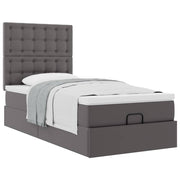 Ottomaans bed met matras 90x190 cm grijs
