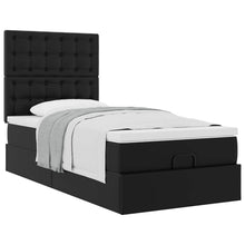 Ottoman bed met matras 90x200cm kunstleer zwart