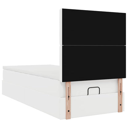 Ottoman bed met matras 90x200cm kunstleer wit